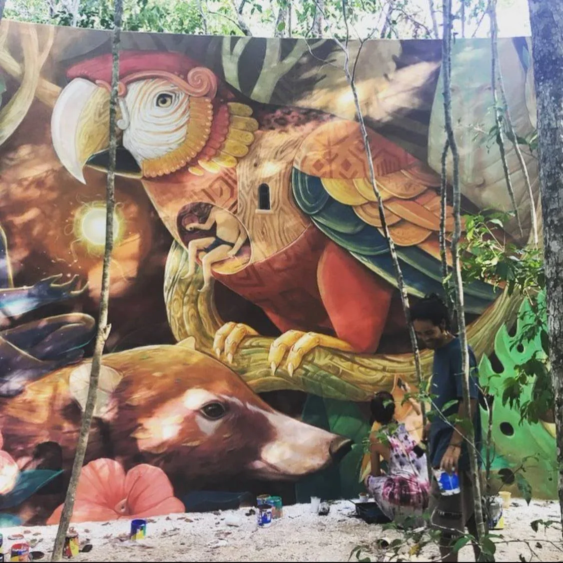 Alegria Del Prado 2017 - Holistika Art Walk - — mural documented by Tulum Art Club in Tulum.