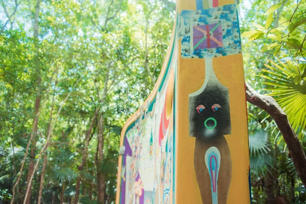 Archival photograph of a mural documented by Tulum Art Club in Tulum.