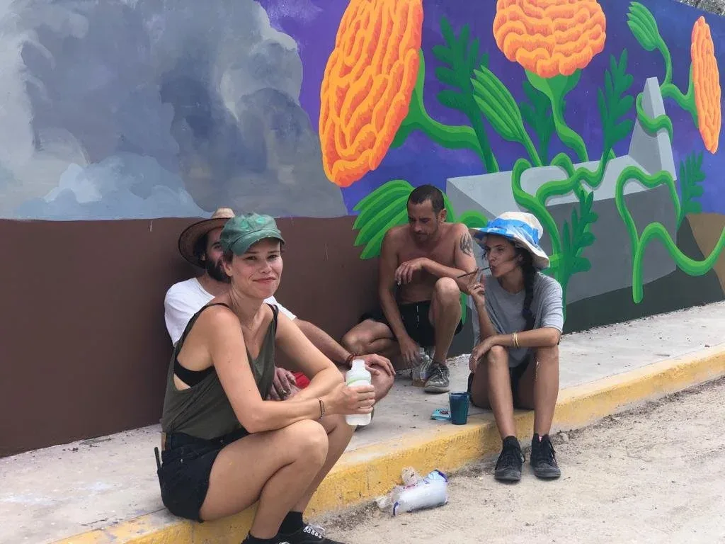 Archival photograph of a mural documented by Tulum Art Club in Tulum.